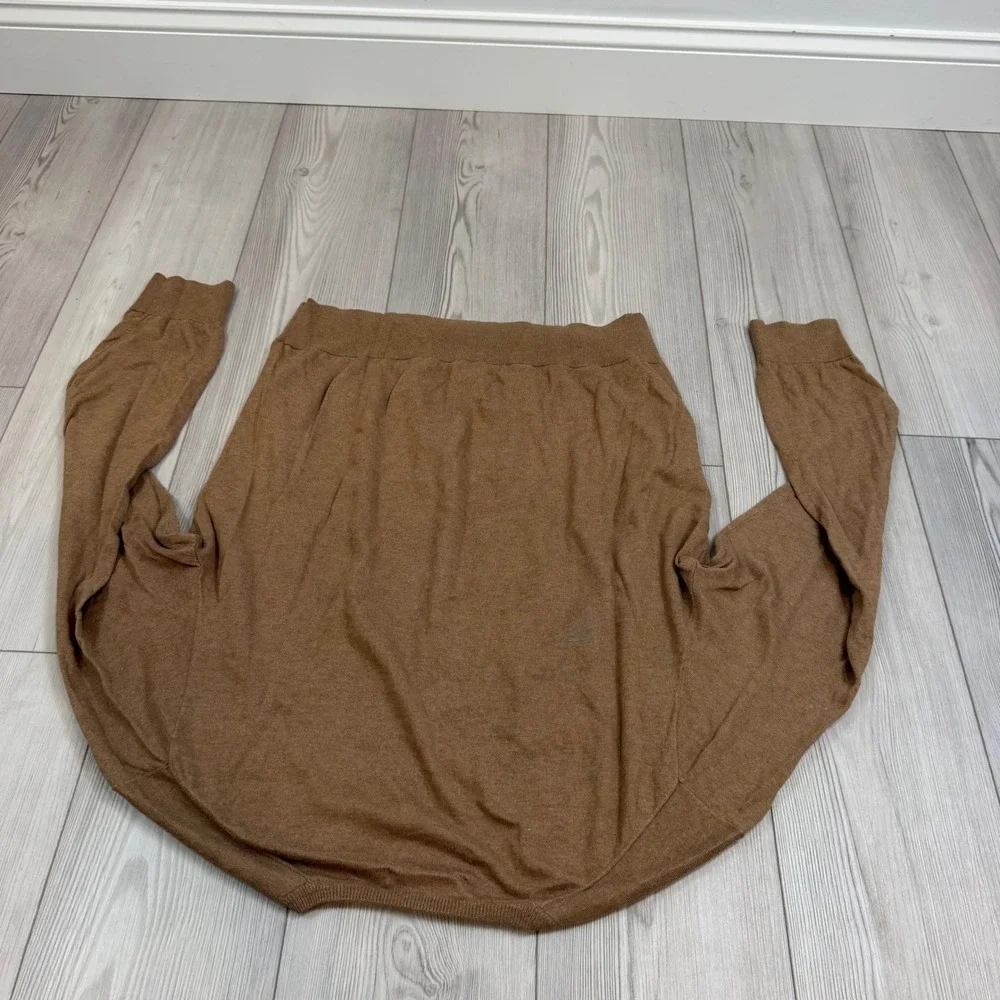 Polo Ralph Lauren Mens XL Brown V-Neck Cotton Cashmere Knit Pony Logo Sweater